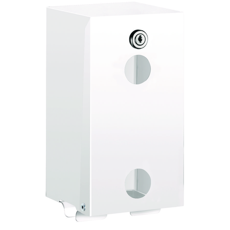 Toiletpapierverdeler 2 rollen RVS 304 wit epoxy