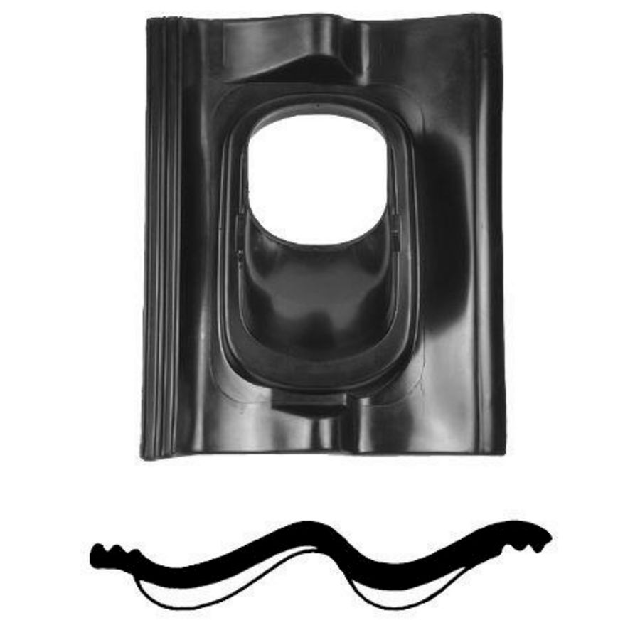 Dakpan sneldek 25-45gr. Ø125 zwart d-pe