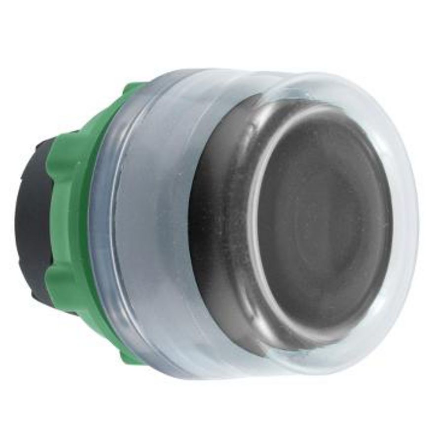black flush pushbutton head with clear boot cp grey
