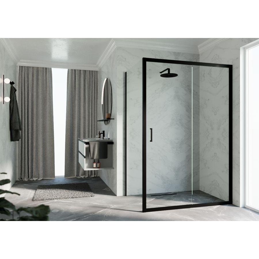 Deur Zeph 2.0 2P 114 Verst. 114-120 Cm Helder Glas Zwart
