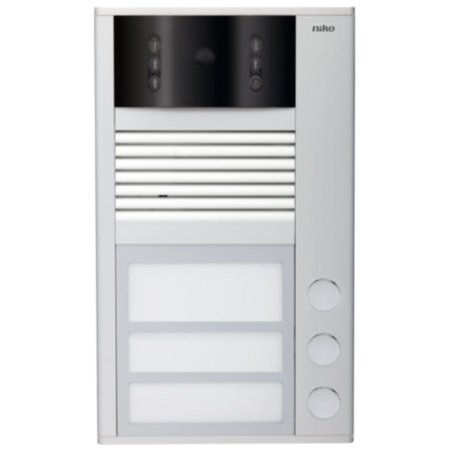 Opbouwbuitenpost met 3 bellen en kleurencamera