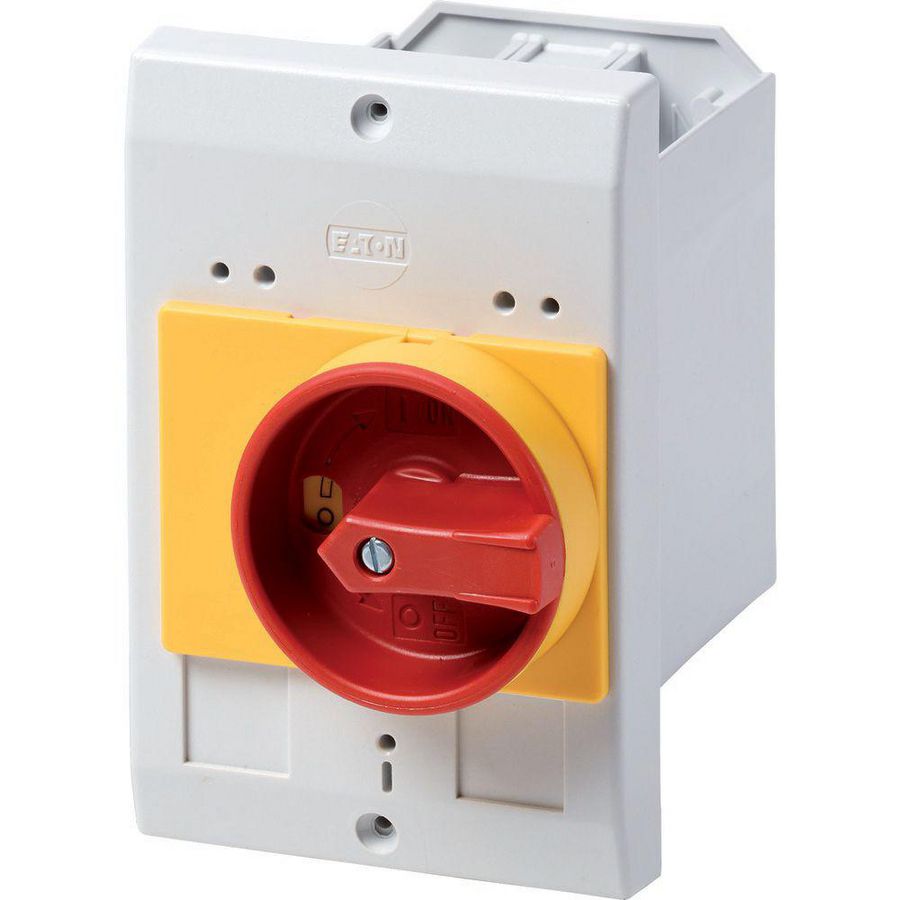 Kast kunststof inbouw voor PKZM0 IP65 draaiknop rood/geel