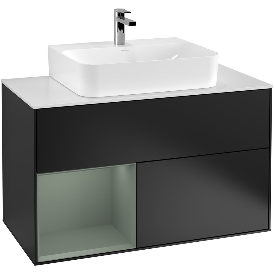 Wastafelonderkast Finion 1000x603x501mm Black Matt Lacquer G111GMPD