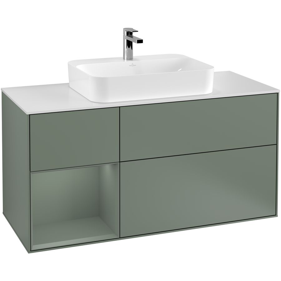 Wastafelonderkast Finion 1200x603x501mm Olive Matt Lacquer G411GMGM