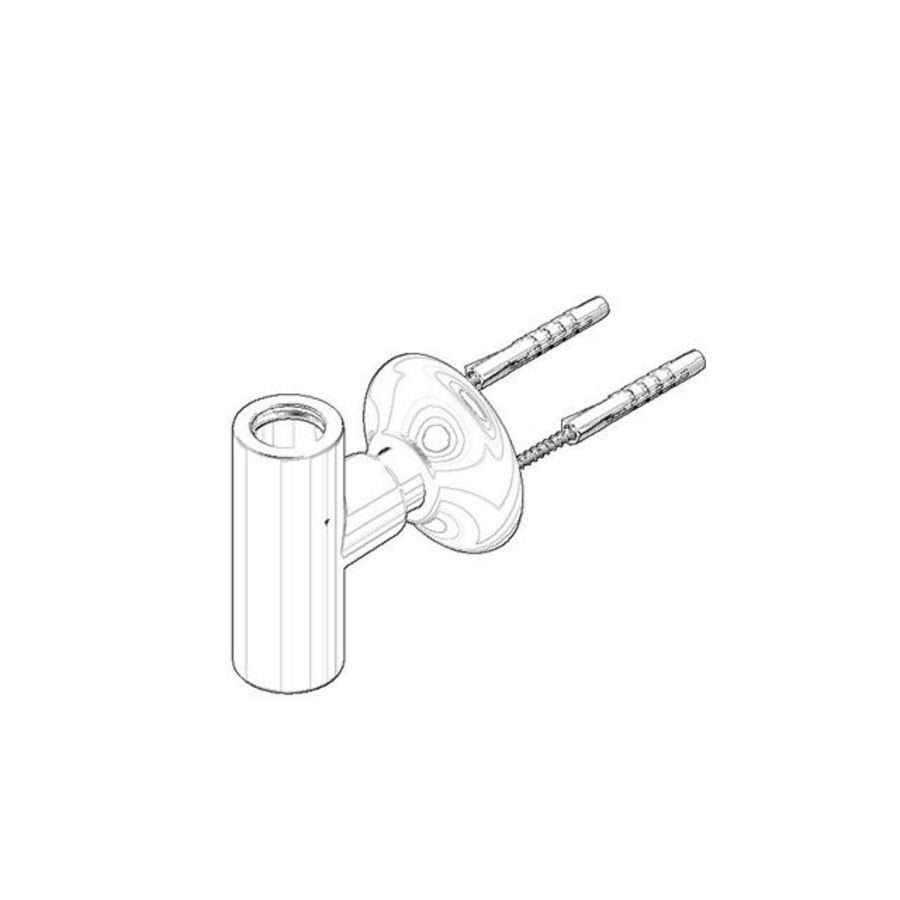 Bevestiging T-stuk 135x150x85mm chr