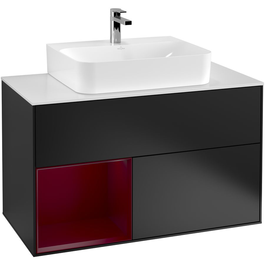 Wastafelonderkast Finion 1000x603x501mm Black Matt Lacquer G111HBPD