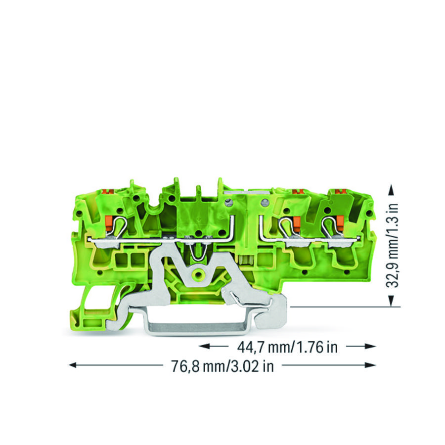 3-draads aardklem Met Druk 2,5mm² 2202-1707 VVE=50