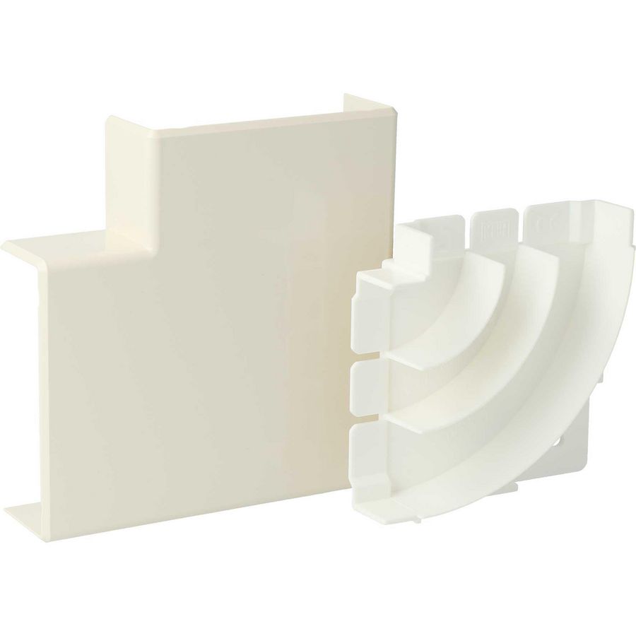 Verticaal hoekstuk plintgoot FW40 vlak creme