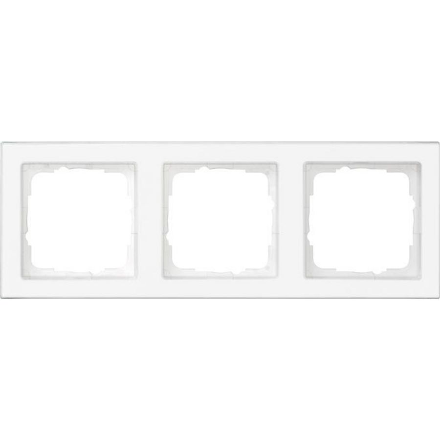 Afdekraam 3-voudig compleet beschr. Gira E2 clear/zuiver wit