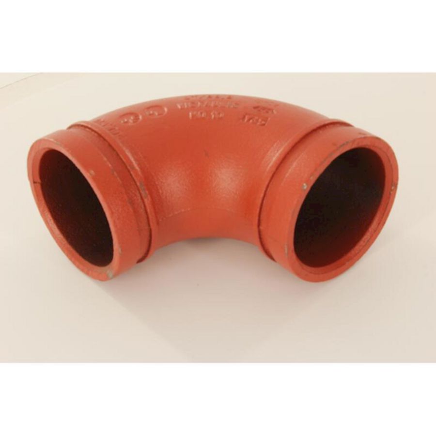 Bocht 90° groef 10 oranje 3"x88,9mm