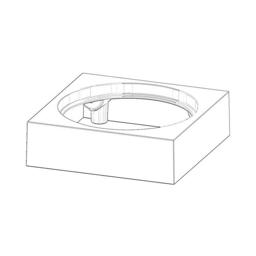 Behuizing v. toiletborstelgarnituur 118x118x35mm chr