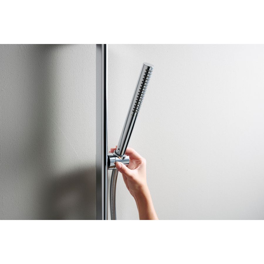 Unica glijstang S Puro 65cm met easy slide handdouchehouder en Isiflex doucheslang 1600mm chroom
