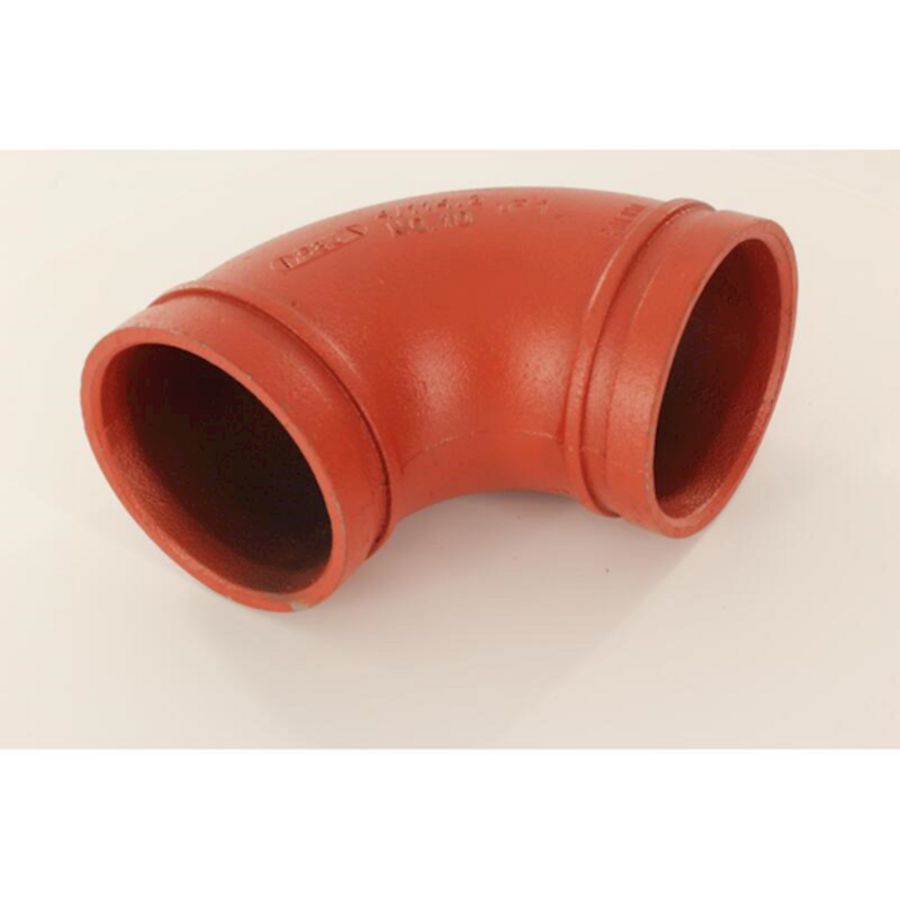 Bocht 90° groef 10 oranje 4"x114,3mm