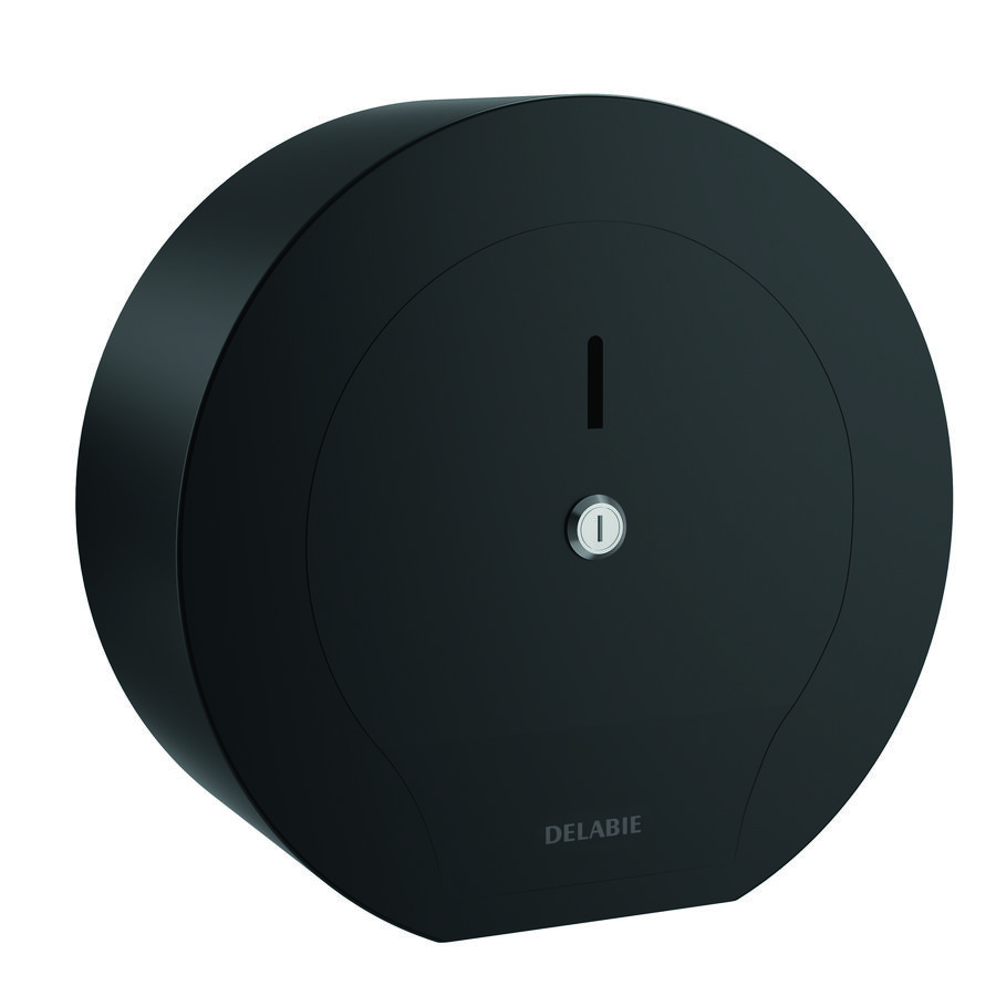 Toiletpapierverdeler voor rol 400 m in mat zwart RVS 304