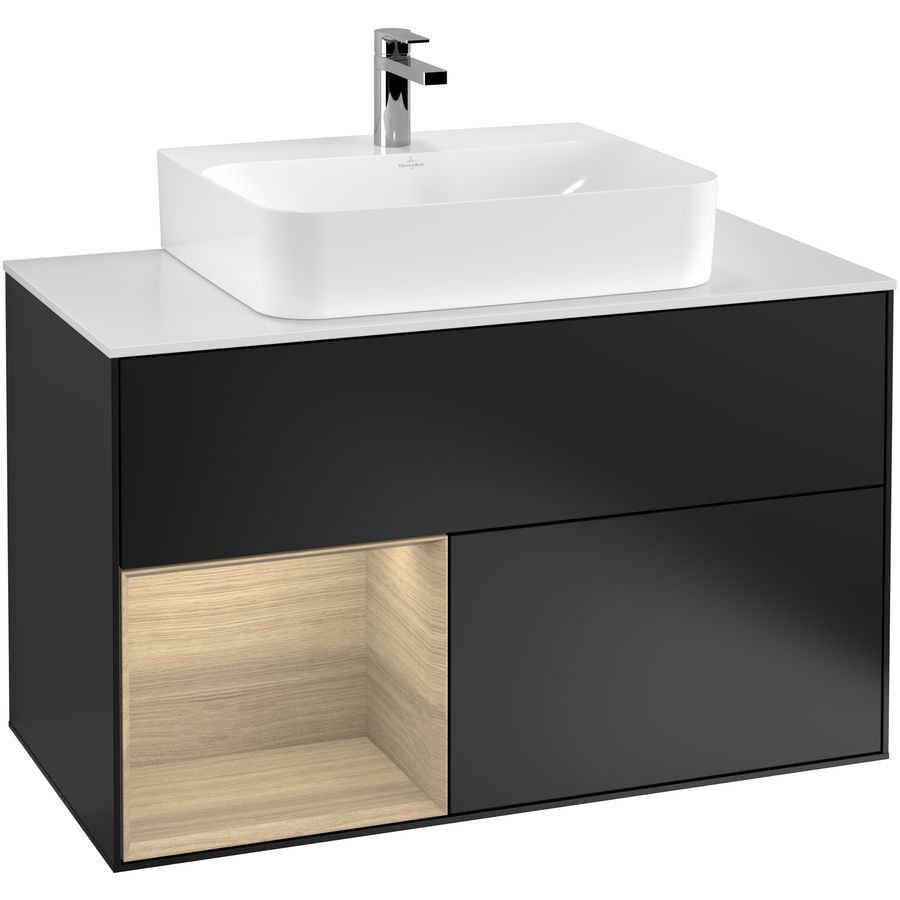 Wastafelonderkast Finion 1000x603x501mm Black Matt Lacquer G111PCPD