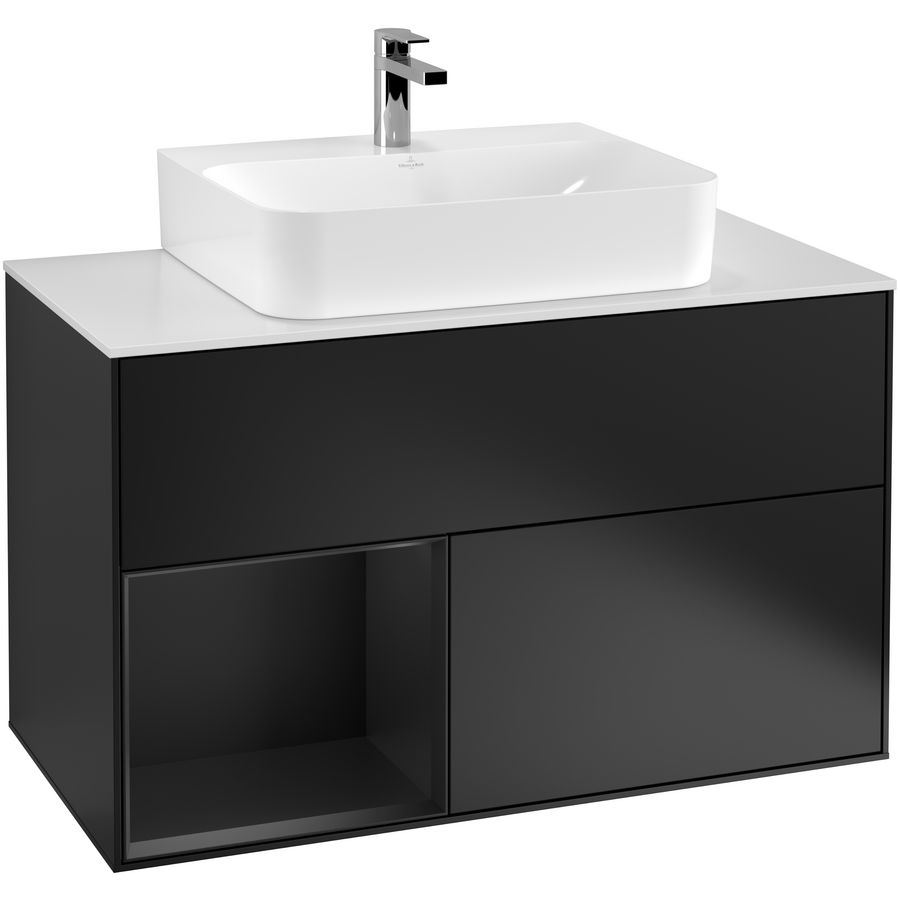 Wastafelonderkast Finion 1000x603x501mm Black Matt Lacquer G111PDPD