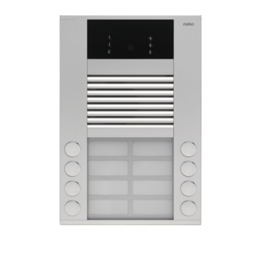 Opbouwbuitenpost 20mm met 8 bellen in 2 rijen en camera