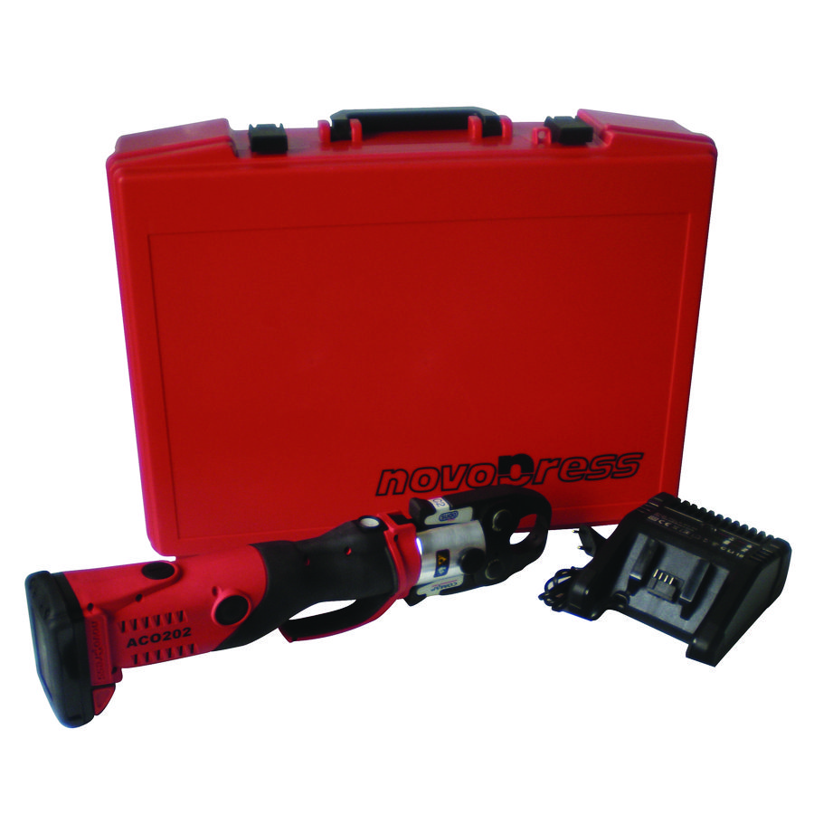 NovoPress perstangkit ACO203BT tang, lader, batterij, koffer