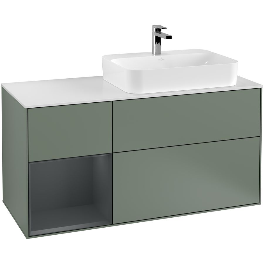 Wastafelonderkast Finion 1200x603x501mm Olive Matt Lacquer G391HGGM