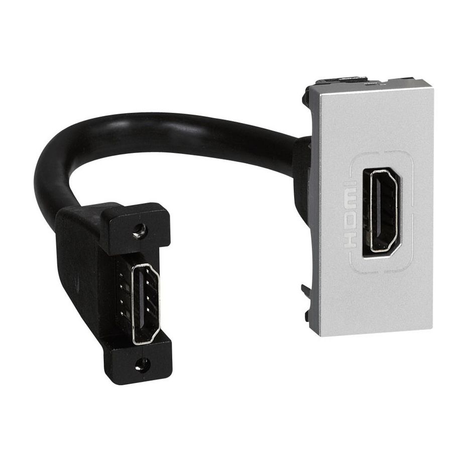 Connector HDMI pre connect 15cm Aluminium1 module Mosaic