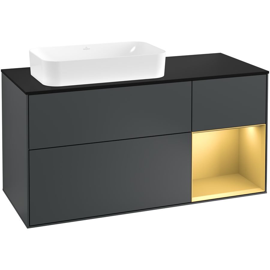 Wastafelonderkast Finion 1200x603x501mm Mid.Blue Matt Lacquer G282HFHG