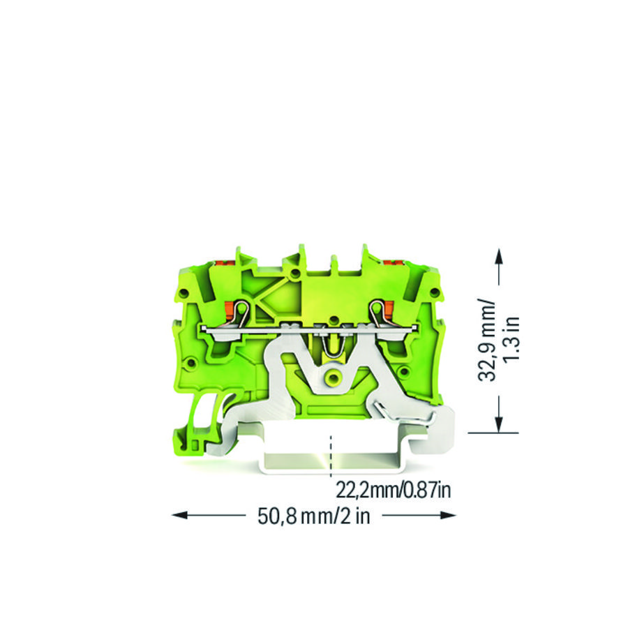 2-draads aardklem Met drukknop 1mm² VVE=100