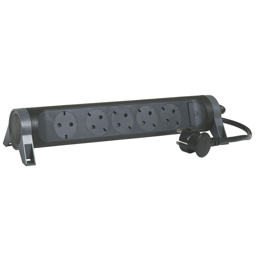 Contactdoos standaard 5x2P + A 1,5m. zwart VVE=5