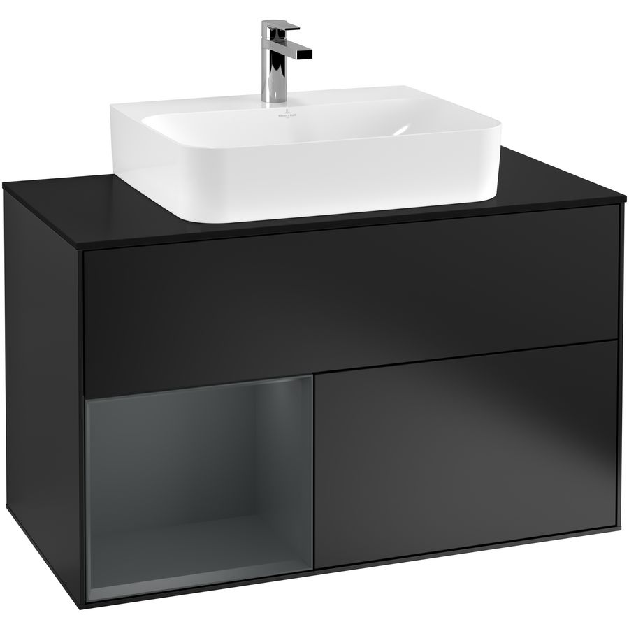 Wastafelonderkast Finion 1000x603x501mm Black Matt Lacquer G112HGPD