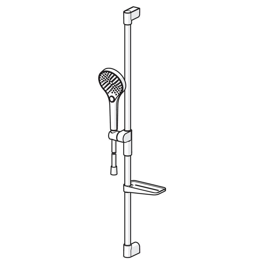 Doucheset, Brass/Plastic, Chroom, 764mm