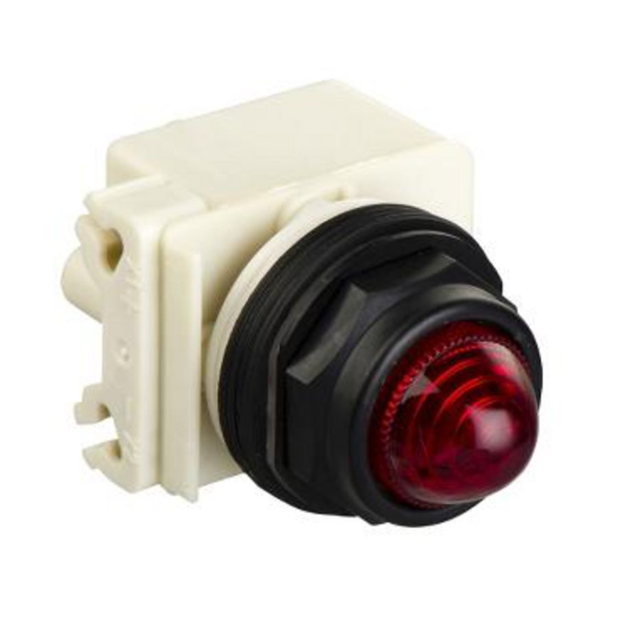 Signaallamp Achthoekig 30mm IP66 BA9S 230V Kabelschoen -