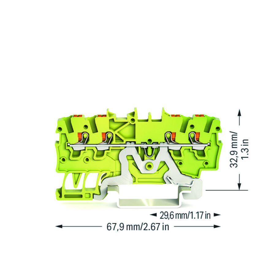 4-draads aardklem Met drukknop 1mm² VVE=100