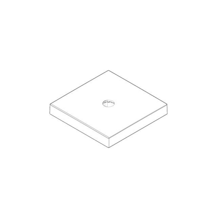 Rozet v. greep 60x60x9mm Platina gebors.