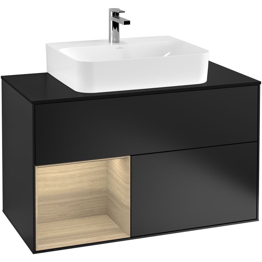 Wastafelonderkast Finion 1000x603x501mm Black Matt Lacquer G112PCPD