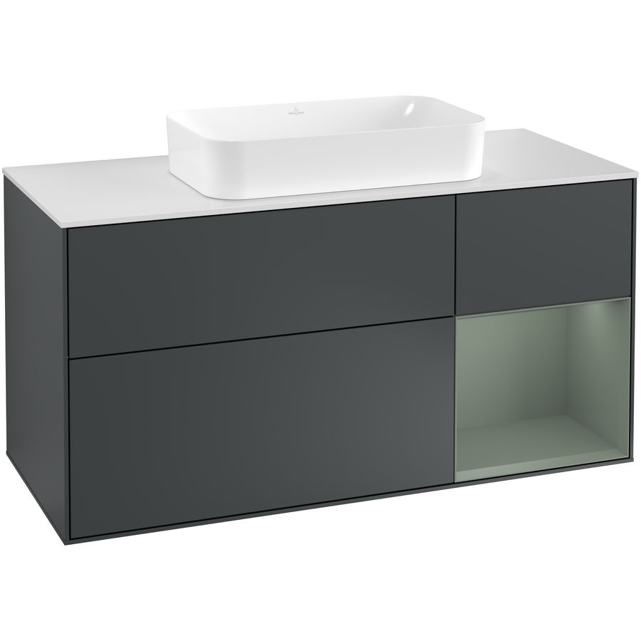 Wastafelonderkast Finion 1200x603x501mm Mid.Blue Matt Lacquer G301GMHG
