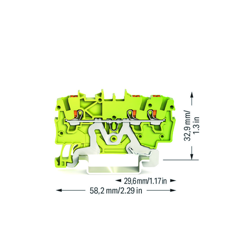 3-draads aardklem Met drukknop 1mm² VVE=100