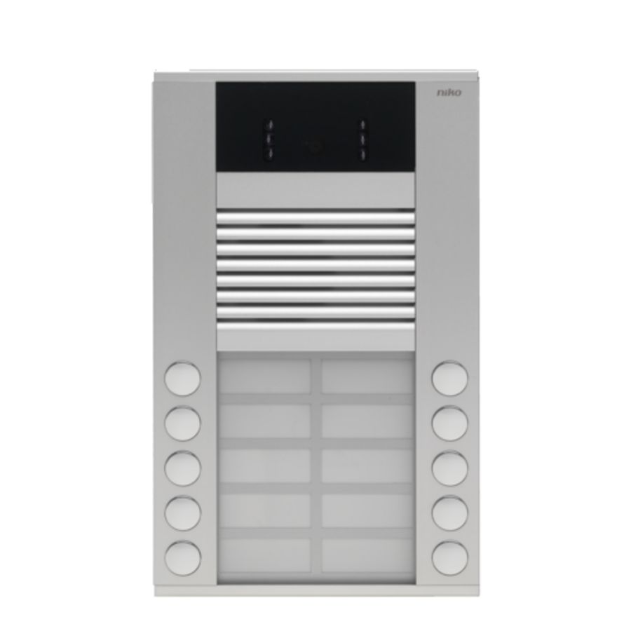 Opbouwbuitenpost 20mm met 10 bellen in 2 rijen en camera