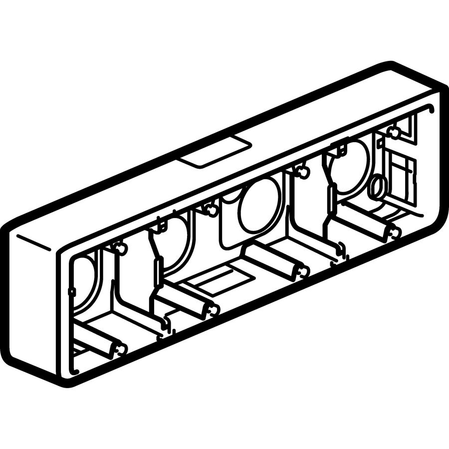 Opbouwbehuizing horizontaal 40mm 10 modulen Mosaic