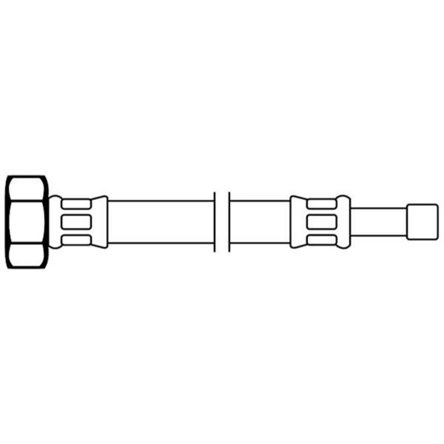 RVS aansluitslang 1/2x10mm buisxmoer L=300mm m. KIWA-keur