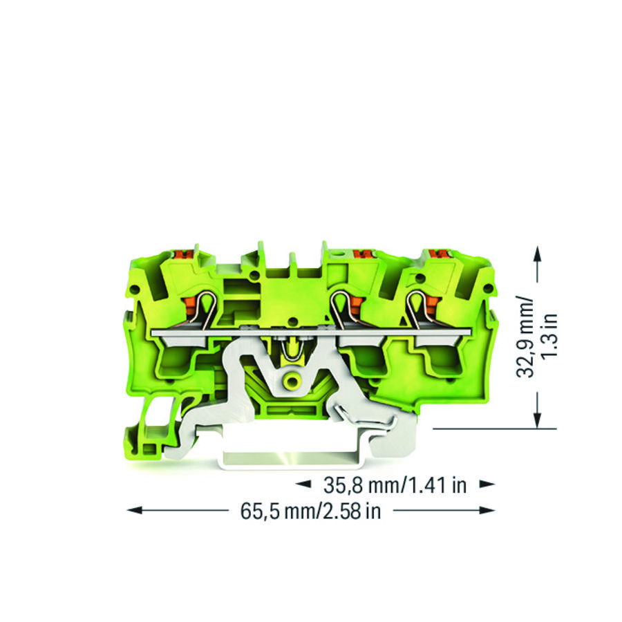 3-draads aardklem Met drukknop 4mm² VVE=50