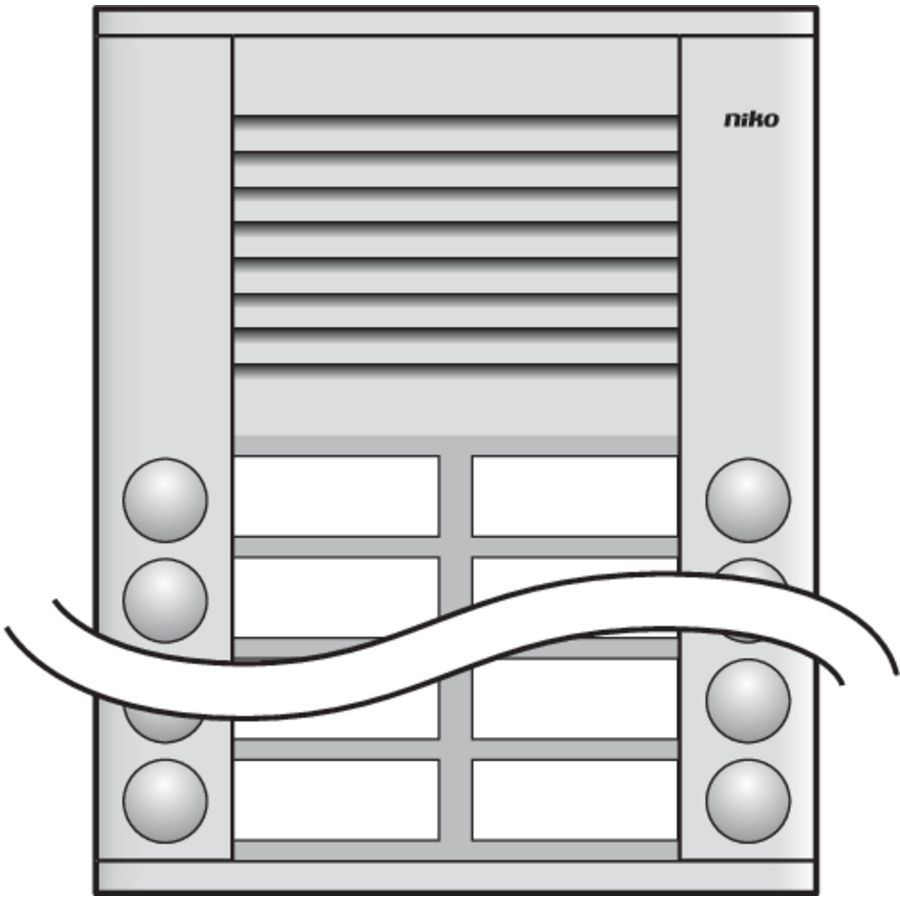 Opbouwbuitenpost 20mm met 10 bellen in 2 rijen