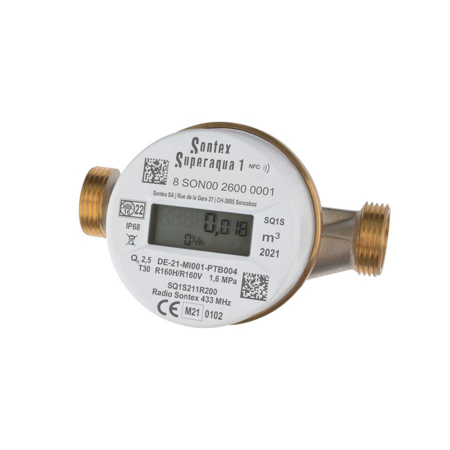 Watermeter HC RF 2,5m3 DN20 1" 110mm 3/4 Superaqua 1