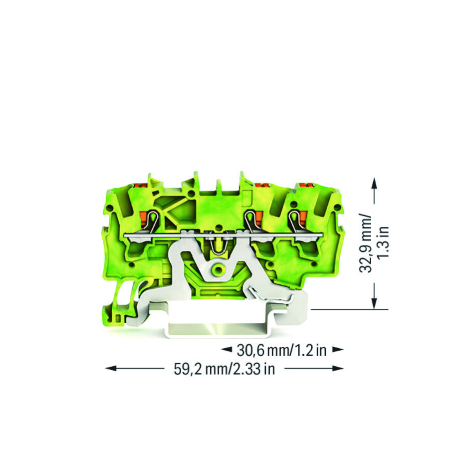 3-draads aardklem Met drukknop 1,5mm² VVE=100