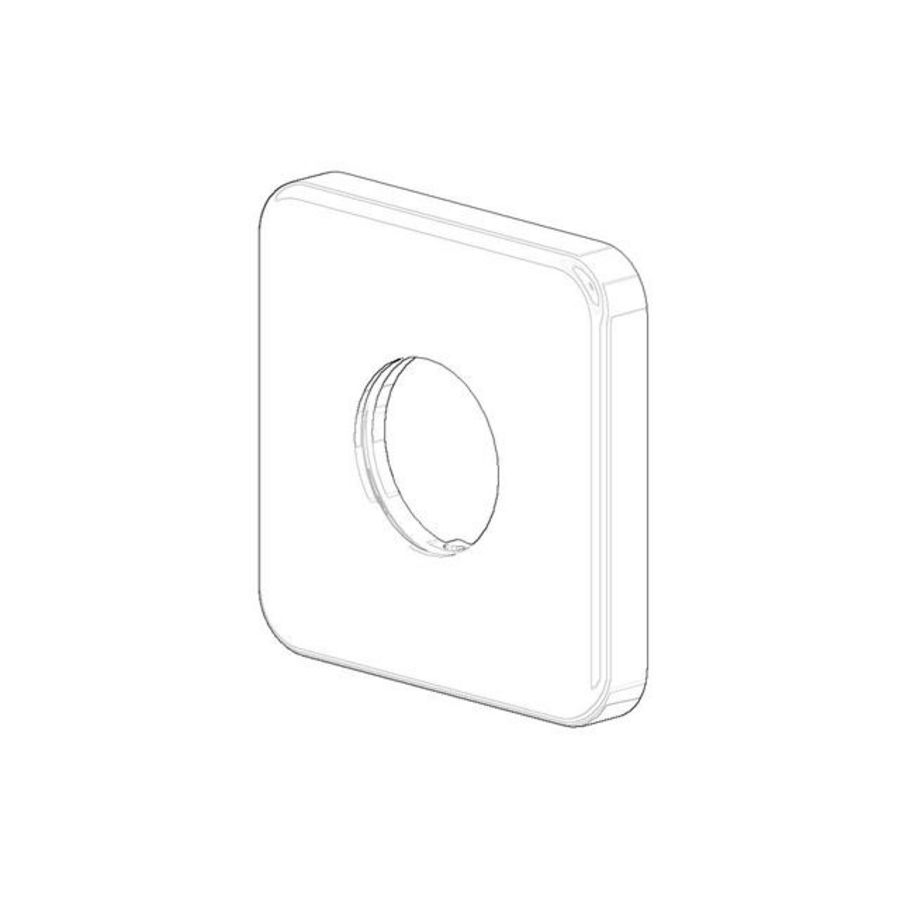 Rozet v. inbouwklep 63x63x9mm Mat Zwart