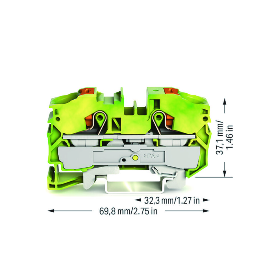 2-draads aardklem Met drukknop 16mm² VVE=20