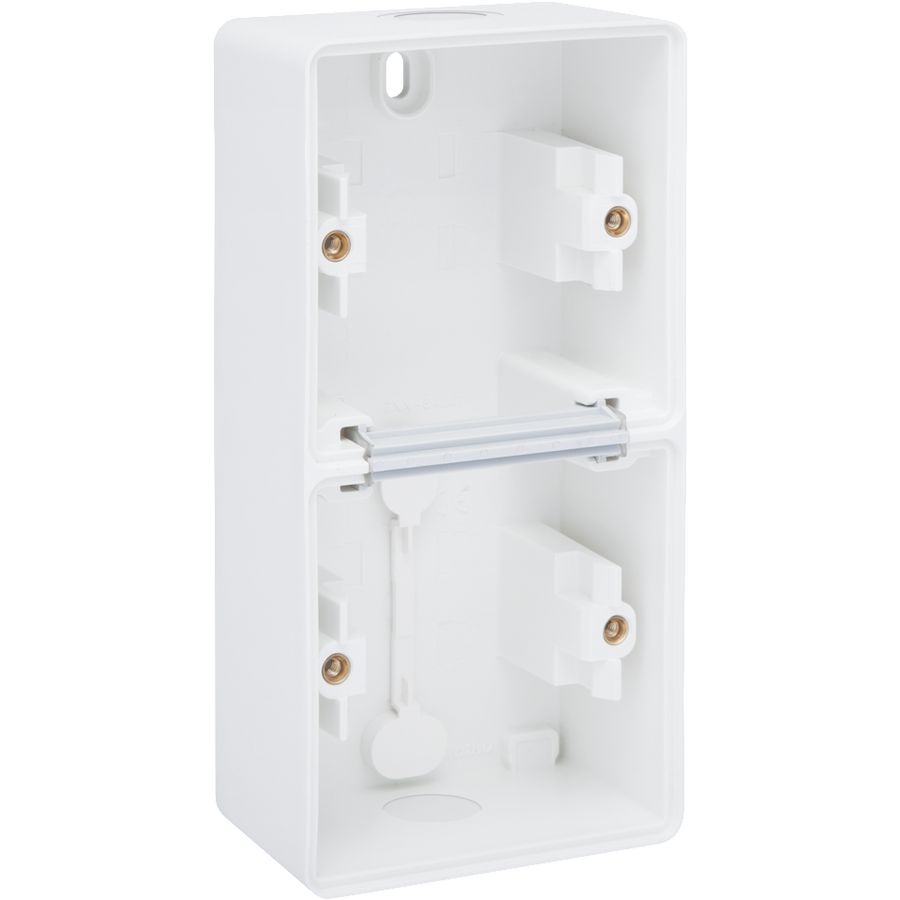 Spuitwaterdichte dubb. V opb.doos 2 enkelv. soepele ing. wit