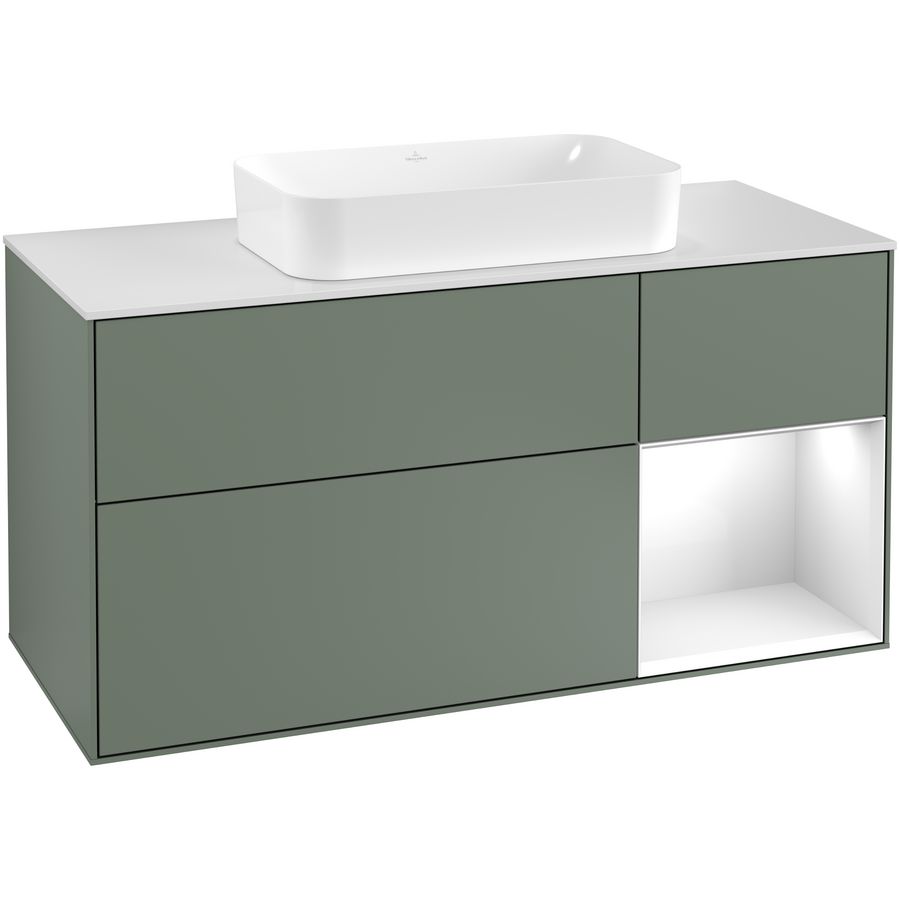 Wastafelonderkast Finion 1200x603x501mm Olive Matt Lacquer G301GFGM