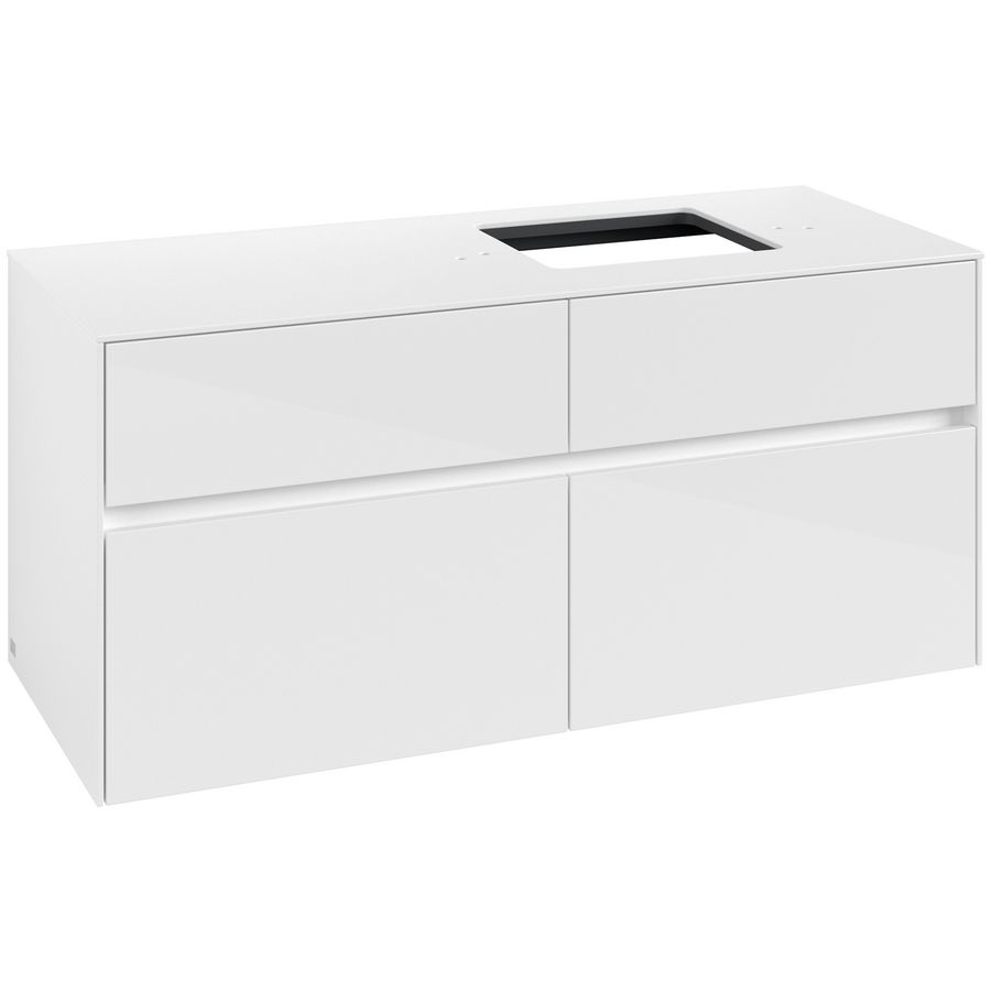 Wastafelonderkast Collaro 1200x548x500mm Glossy White C13000DH