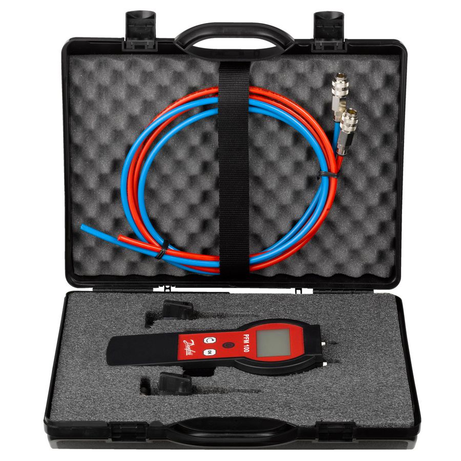 Drukverschilmeter PFM100 + 2 slangen/naalden/kogelkraan /koffer