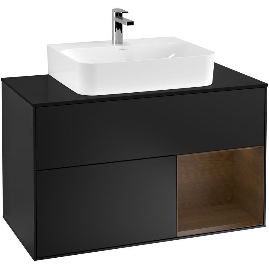 Wastafelonderkast Finion 1000x603x501mm Black Matt Lacquer G122GNPD