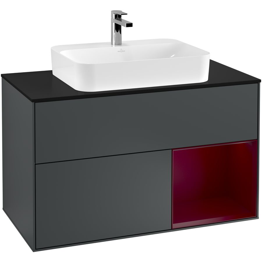 Wastafelonderkast Finion 1000x603x501mm Mid.Blue Matt Lacquer G372HBHG